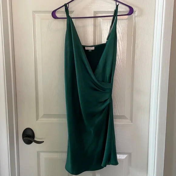 green emerald velvet dress Elegant Elena Maxi Dress in Emerald main image 1